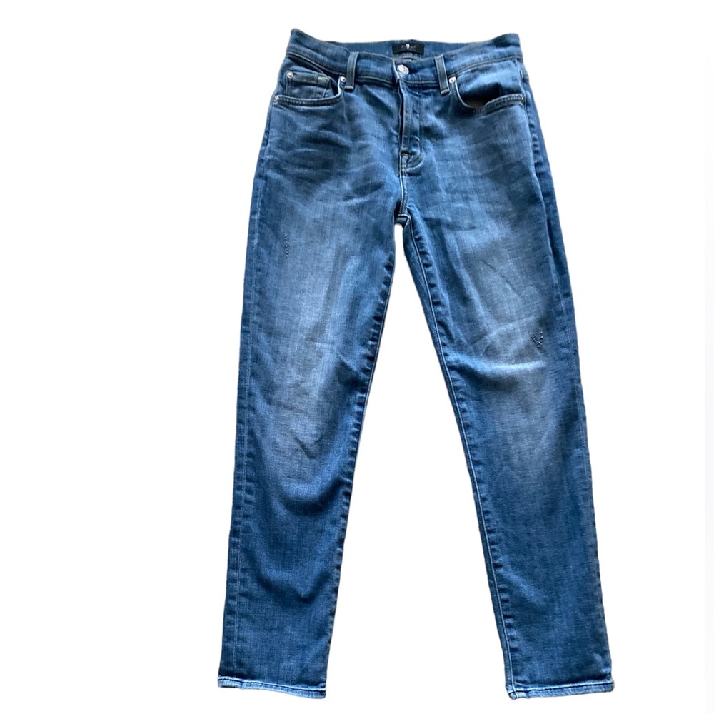 7 For All Mankind Blue Boyfriend Jeans